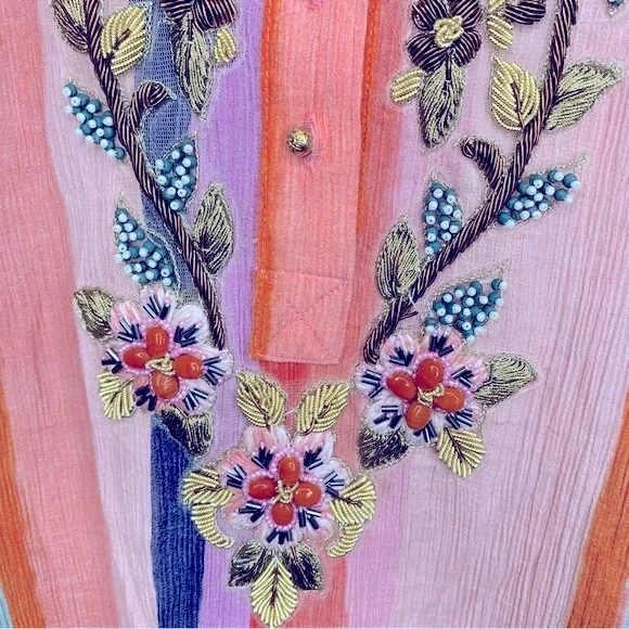 Soft Surroundings Icon Stripe Aruba Caftan Dress Size XS - Picture 8 of 10